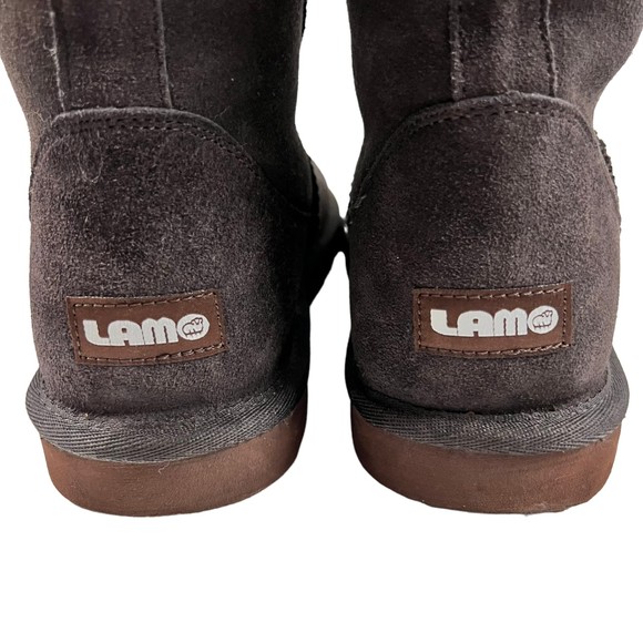 Lamo Dark Brown Bellona Tall Suede Boots Pull On Womens Size 9 Perfect Condition - Picture 3 of 10